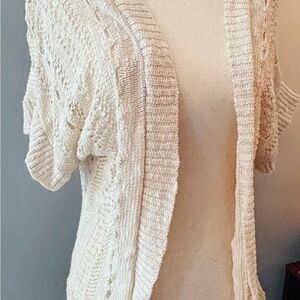 Vanity Cream Open-Front Cardigan